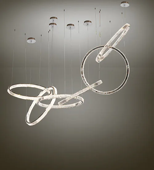 108" Wide Beckam 6 Ring Cascading Chandelier