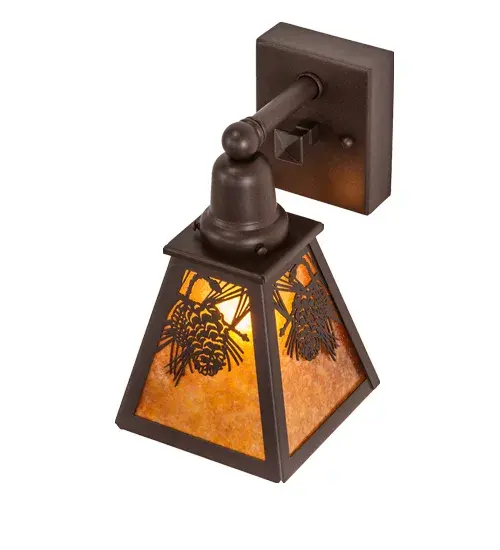 6" Wide Winter Pine Wall Sconce - Image 4