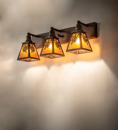 28" Wide Winter Pine 3 Light Vanity Light - Image 1