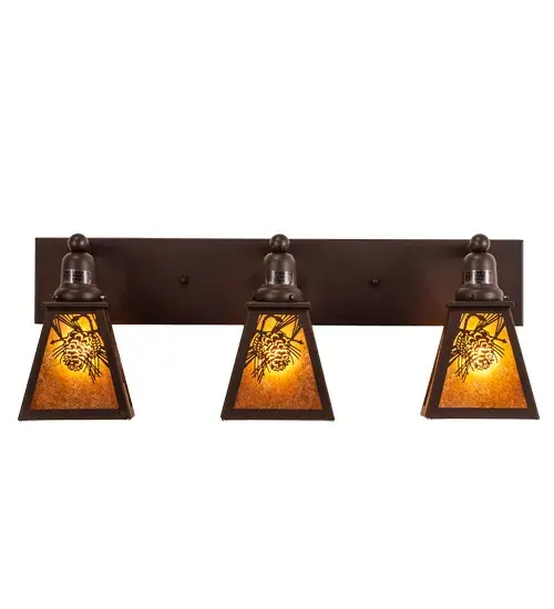 28" Wide Winter Pine 3 Light Vanity Light - Image 5