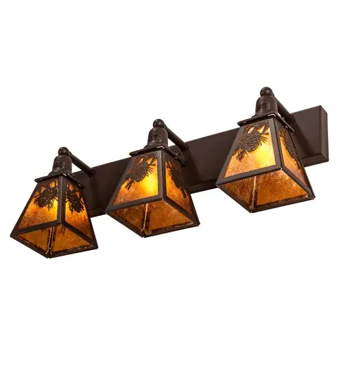 28" Wide Winter Pine 3 Light Vanity Light - Image 6