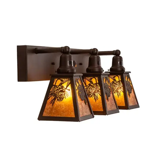 28" Wide Winter Pine 3 Light Vanity Light - Image 7