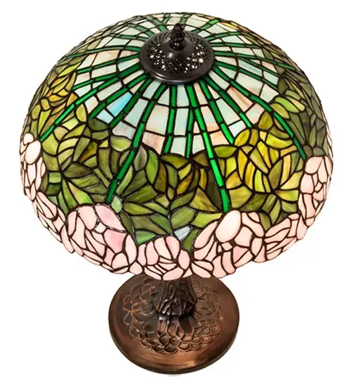 22" High Tiffany Cabbage Rose Table Lamp - Image 4