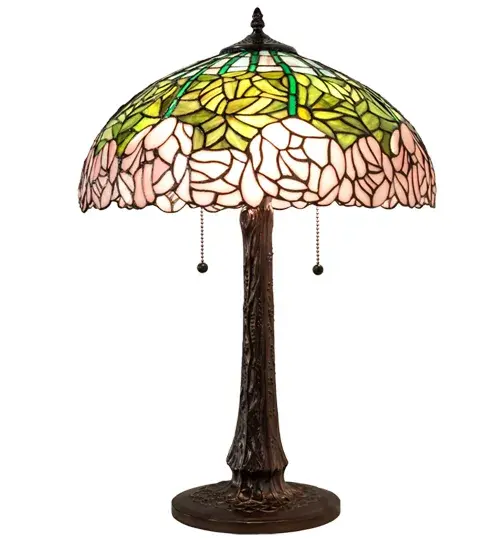 22" High Tiffany Cabbage Rose Table Lamp - Image 6