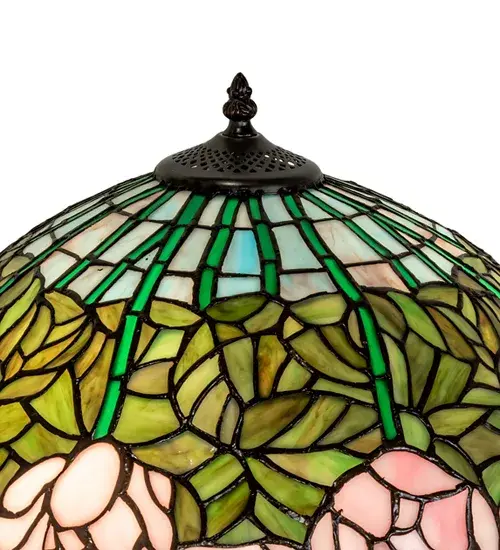 22" High Tiffany Cabbage Rose Table Lamp - Image 8