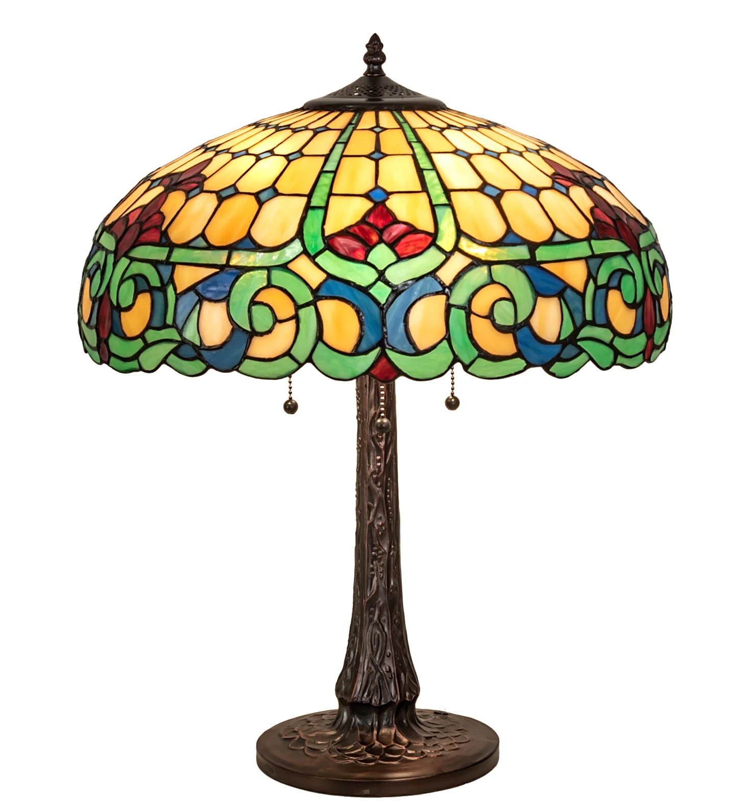 Duffner & Kimberly Colonial Three Light Table Lamp in Mahogany Bronze