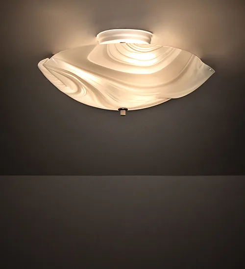16" Wide Atelier Swirl Glass Flushmount