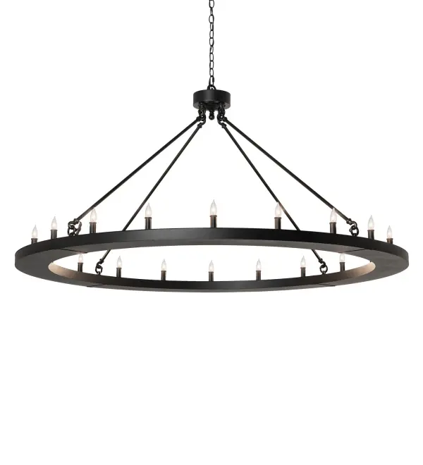 Blending an elegant style with a classic distinguished look. Loxley is custom crafted to accept 20 customer supplied LED Lamps on an oblong frame which is featured in a Textured Black finish. The fixture is ideal for illuminating dining tables, conference tables, kitchen islands and counters. The overall height ranges from 35 to 82 inches as the chain length can be easily adjusted in the field to accommodate your specific lighting needs. The Loxley Chandelier is featured in our American made, American designed, handcrafted Contemporary Rustic Lighting Collection. Manufactured in Yorkville, New York. UL and cUL listed for dry and damp locations. Collection: Loxley Finish: Textured Black Glass: Black Metal Finish Width: 60.00" Height: 35.00" Length: 60.00" Weight: 70.00 lb Number of Bulbs: 20 Maximum Wattage: 9.00 W Bulb Type: BA9 Bulb Base: E12 Light Source: LED Material: Steel Country of Origin: USA Safety Rating: Damp LED