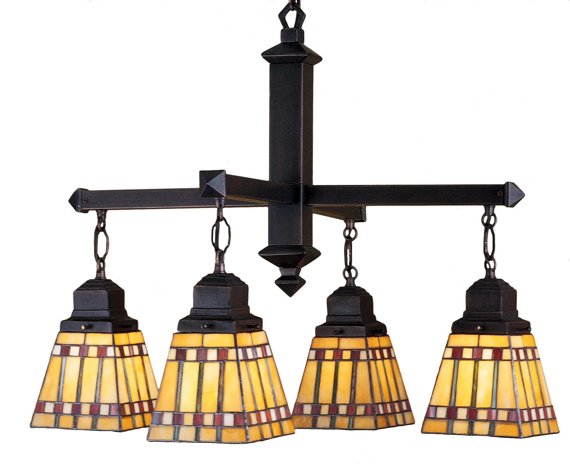Prairie Corn Four Light Chandelier in Mahogany Bronze