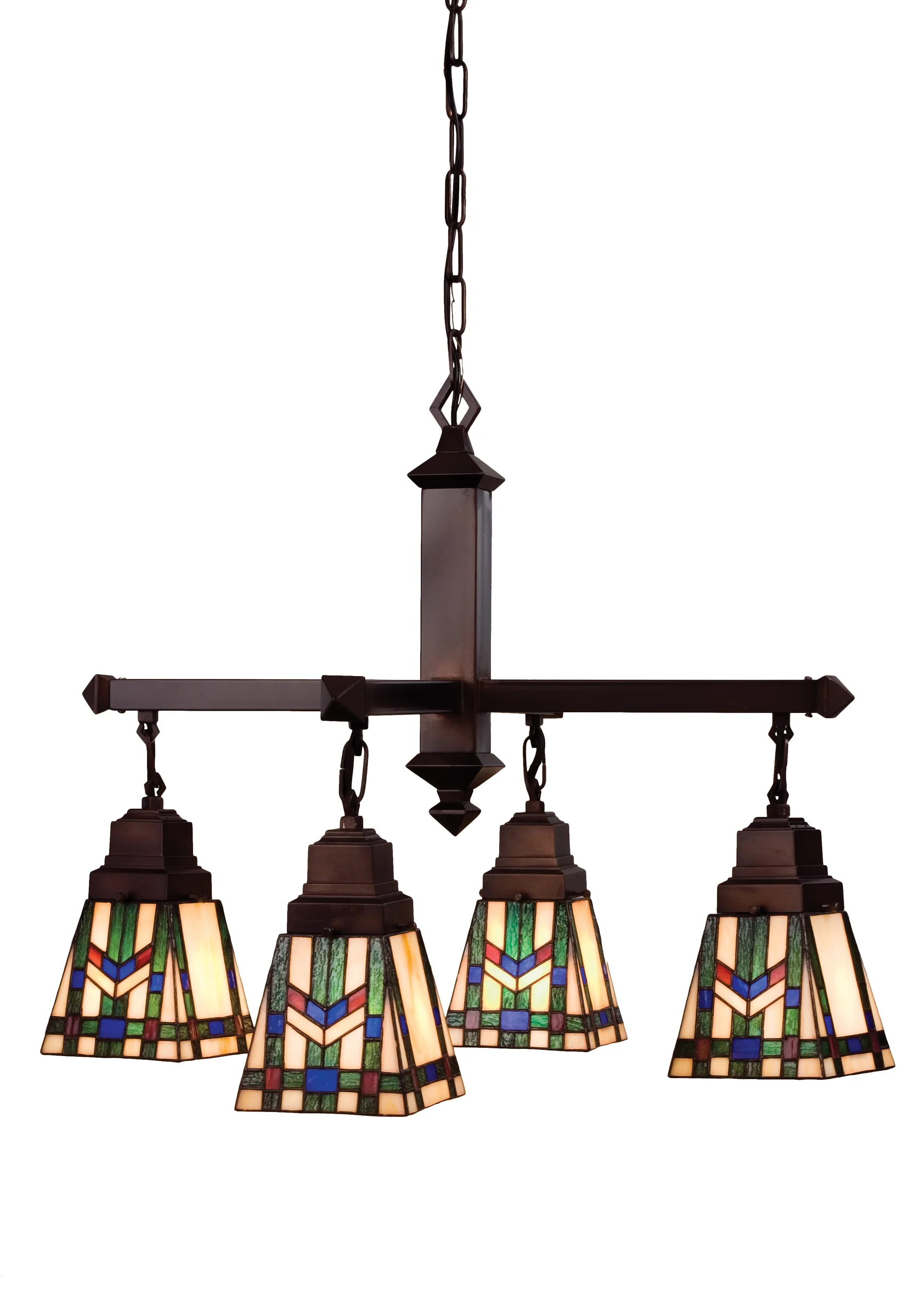 Prairie Wheat Four Light Chandelier in Mahogany Bronze