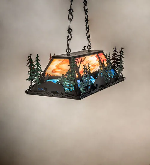 35" Long Moose Through the Trees Oblong Pendant