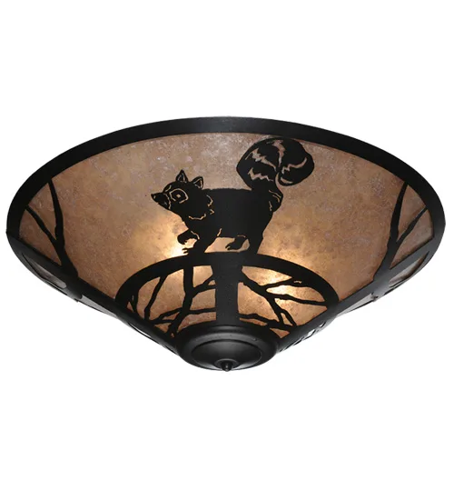 22" Wide Raccoon on the Loose Flushmount