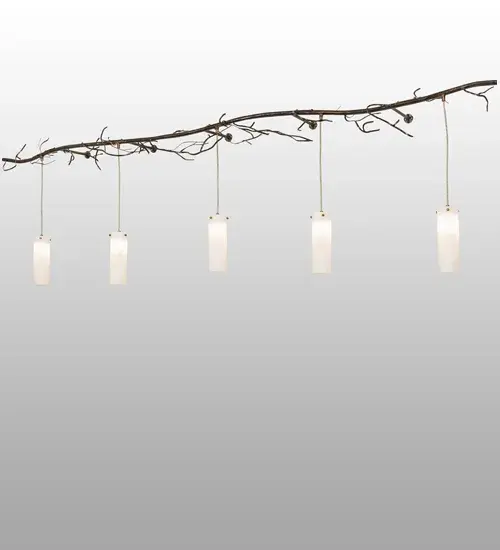 Like the branches of a tree in the cold winter woods; this Winter Solstice wall sconce is an abstract expression of light. 5 Whitestone Idalight cylindrical shades are suspended from the extensive branch-styled wall mount; finished in Dark Burnished Antique Copper. The Winter Solstice 5 Light Wall Sconce is included in our American-made; American-designed; handcrafted Nature Inspired Collection. Manufactured in Yorkville; New York. UL and cUL listed for dry and damp locations. - alternate view