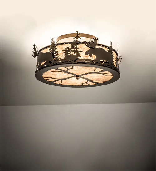 24" Wide Moose & Fox Flushmount