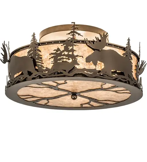 24" Wide Moose & Fox Flushmount - Image 2
