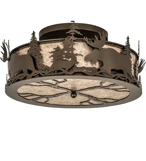24" Wide Moose & Fox Flushmount - Image 3