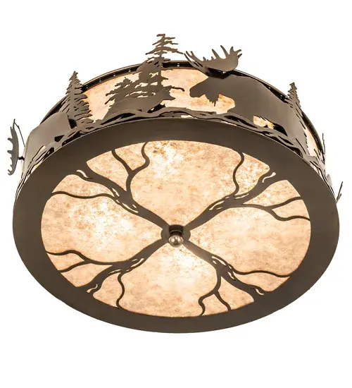 24" Wide Moose & Fox Flushmount - Image 6