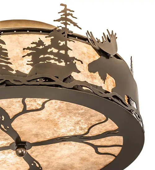 24" Wide Moose & Fox Flushmount - Image 8