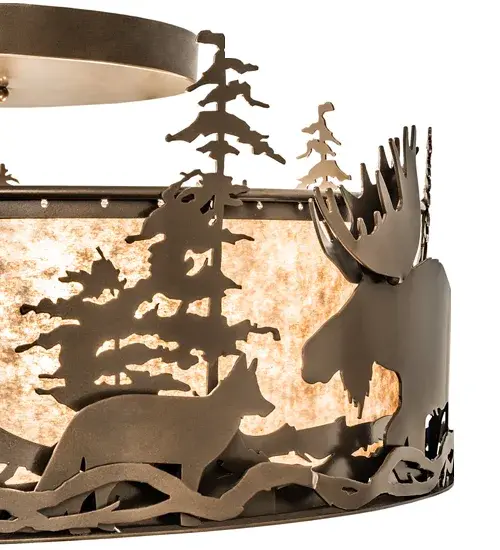 24" Wide Moose & Fox Flushmount - Image 9