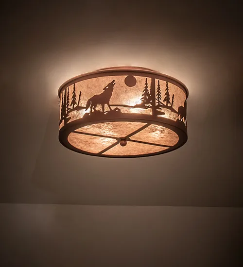 18" Wide Wolf on the Loose Flushmount