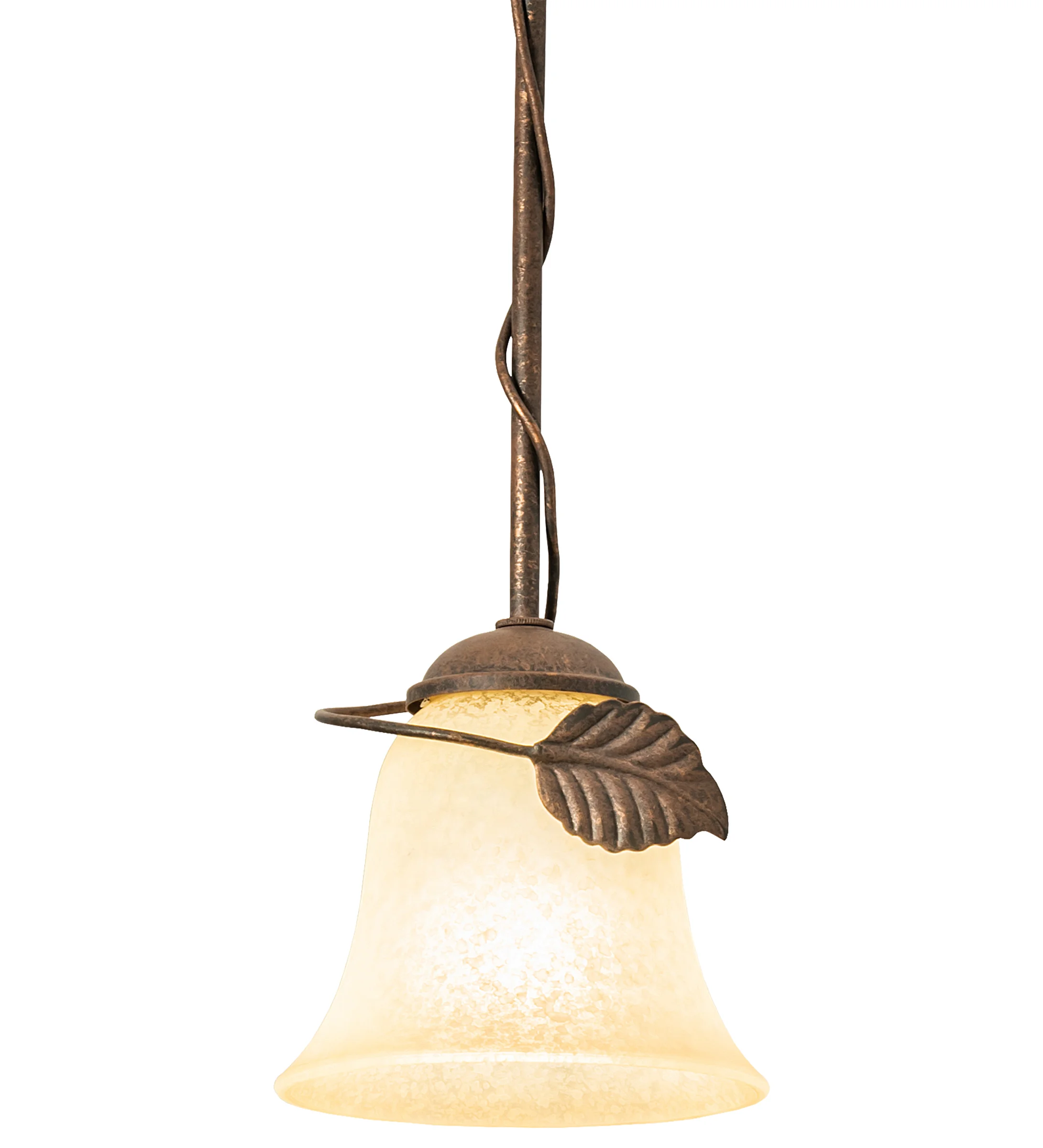 Leaf One Light Pendant in Antique Rust