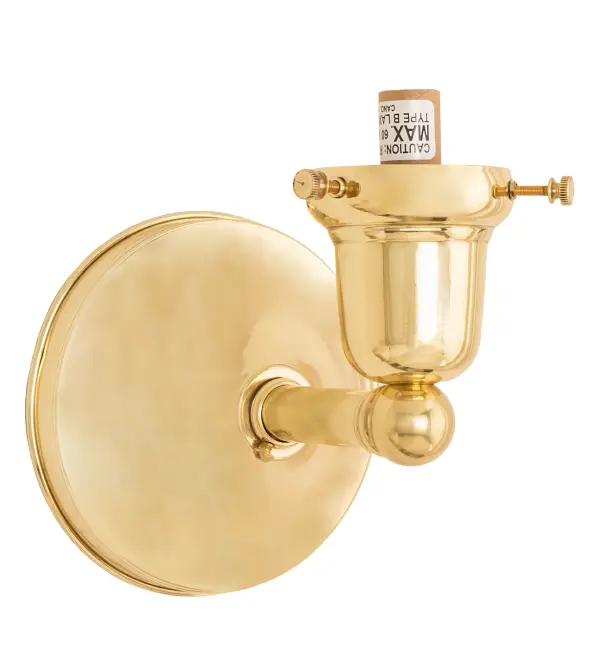 Every Meyda Tiffany item is a unique handcrafted work of art. Natural variations in the wide array of materials that we use to create each Meyda product make every item a masterpiece of its own. Photographs are a general representation of the product. Colors and designs will vary. Finish: Polished Brass Width: 5.25" Height: 6.00" Length: 8.00" Weight: 1.50 lb Extension from Wall: 8.00" Number of Bulbs: 1 Maximum Wattage: 60.00 W Bulb Type: B10 Bulb Base: E12 Material: Brass Country of Origin: CHINA Safety Rating: Damp