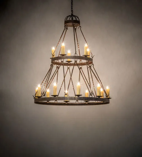 48" Wide Lakeshore 15 Light Two Tier Chandelier