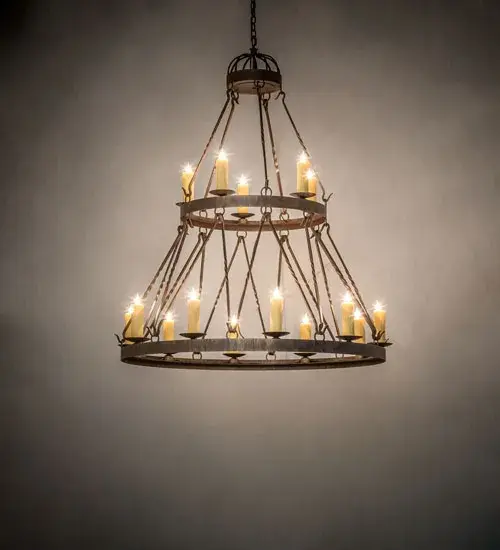 48" Wide Lakeshore 15 Light Two Tier Chandelier - Image 1