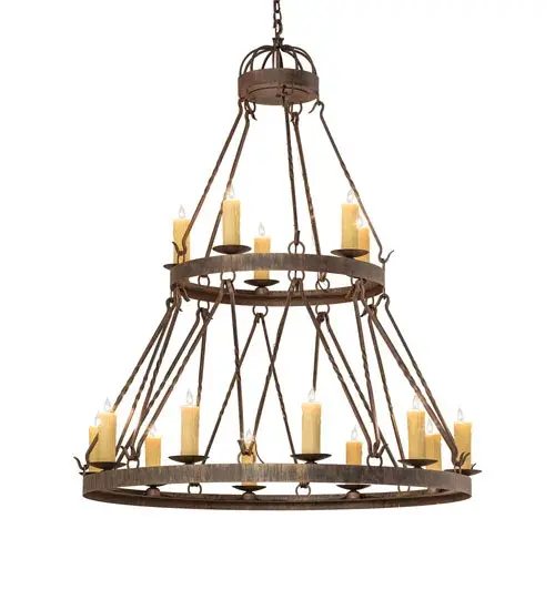48" Wide Lakeshore 15 Light Two Tier Chandelier - Image 2