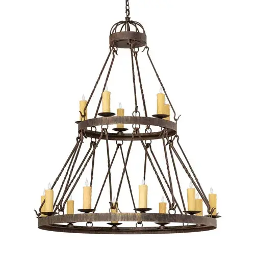 48" Wide Lakeshore 15 Light Two Tier Chandelier - Image 3