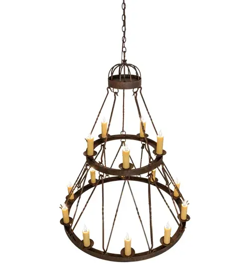 48" Wide Lakeshore 15 Light Two Tier Chandelier - Image 4