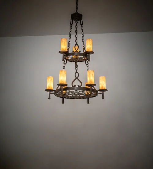 31" Wide Newcastle 9 Light Two Tier Chandelier