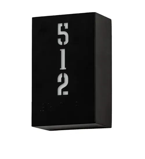 5" Wide Hotel Corridor Room Number & Braille Wall Sconce - Image 3