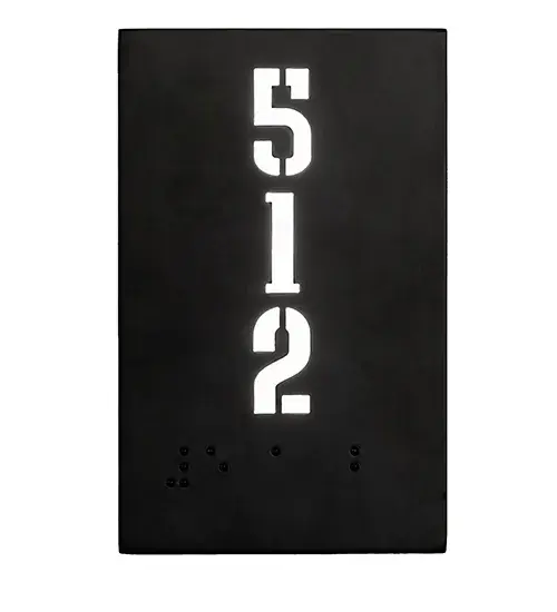 5" Wide Hotel Corridor Room Number & Braille Wall Sconce - Image 5