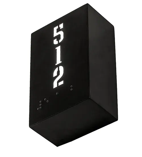 5" Wide Hotel Corridor Room Number & Braille Wall Sconce - Image 6
