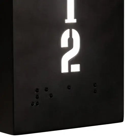 5" Wide Hotel Corridor Room Number & Braille Wall Sconce - Image 9