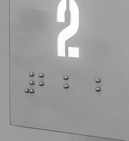 5" Wide Hotel Corridor Room Number & Braille Wall Sconce - Image 9