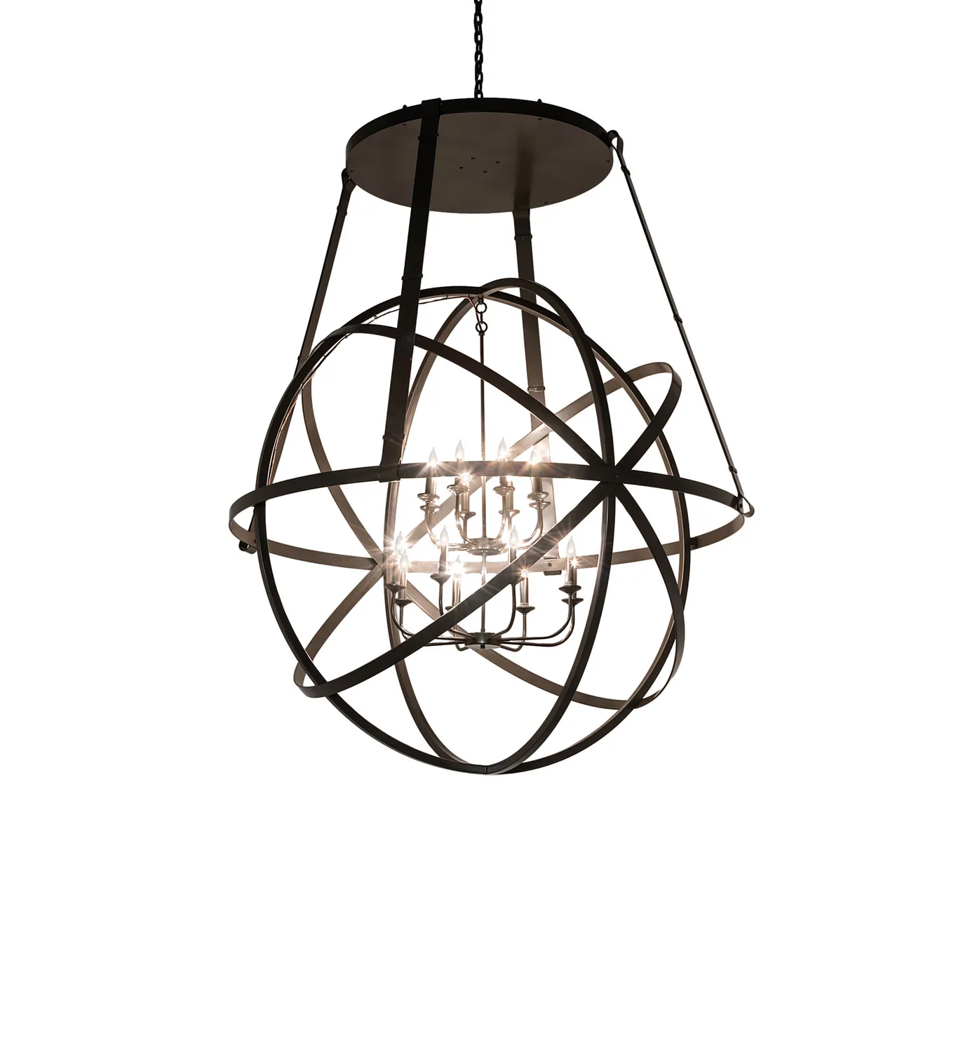 Gimbal LED Chandelier in Timeless Bronze