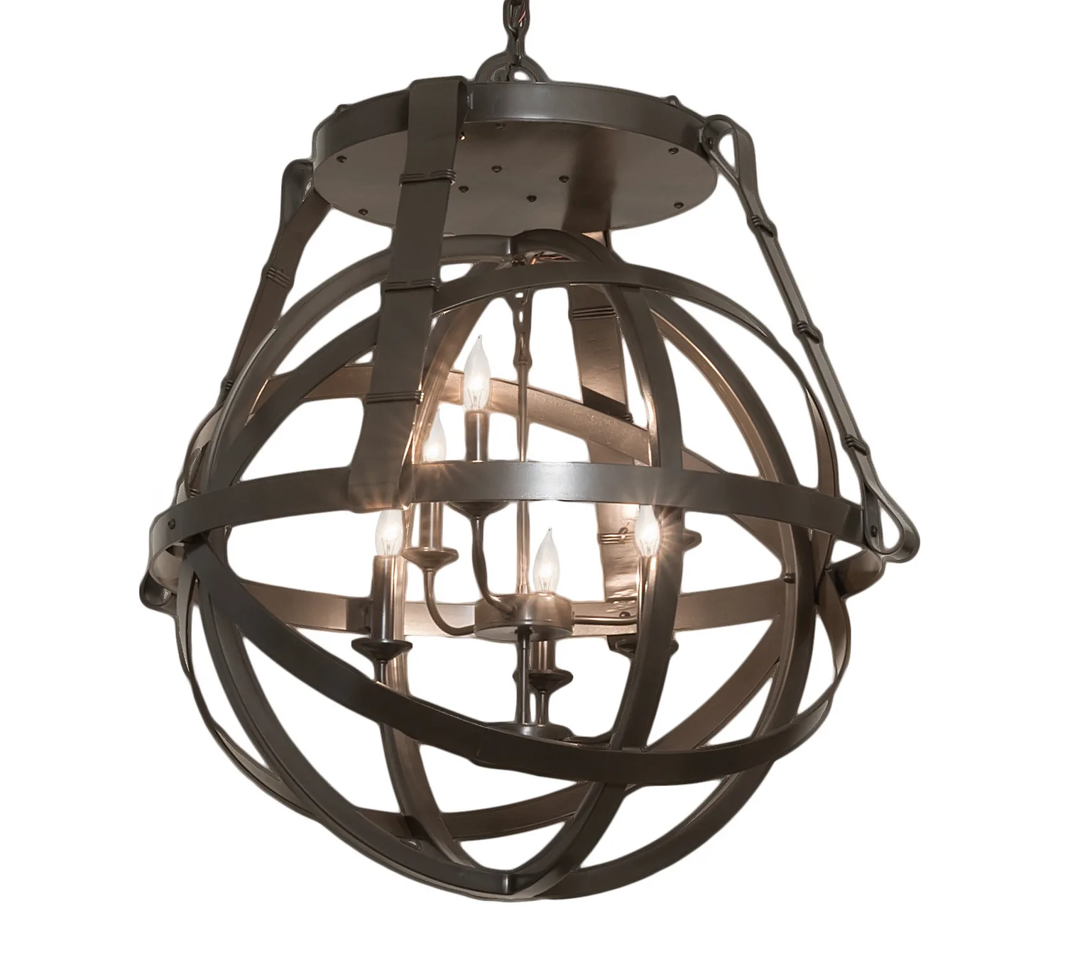 Gimbal LED Chandelier in Timeless Bronze