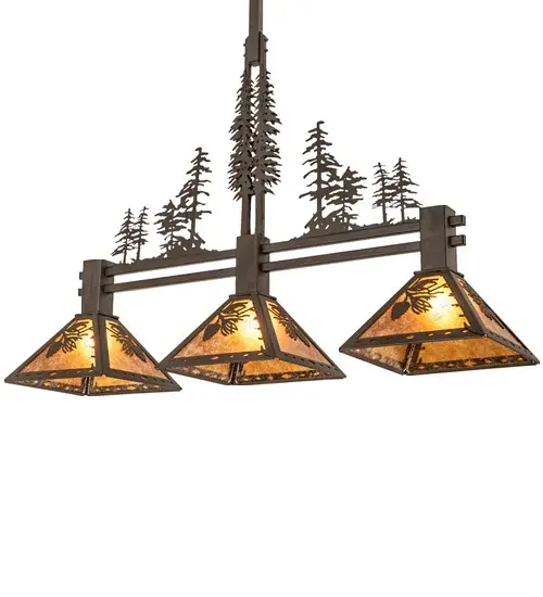 45" Long Winter Pine Tall Pines 3 Light Island Pendant - Image 2