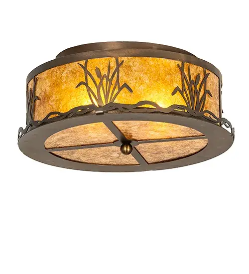 16" Wide Reeds & Cattails Flushmount - Image 2