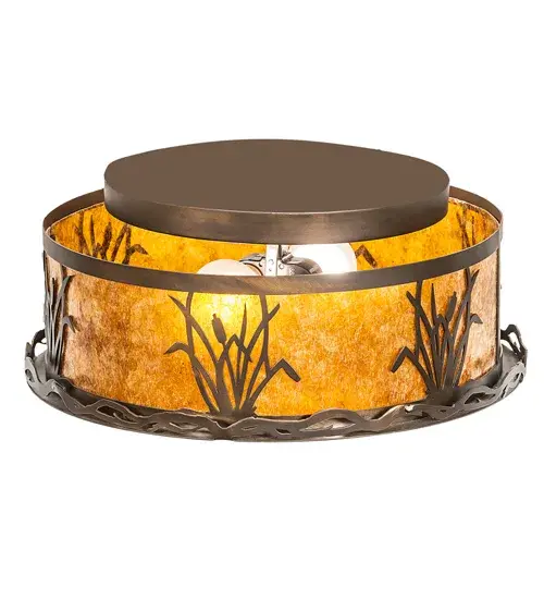 16" Wide Reeds & Cattails Flushmount - Image 4