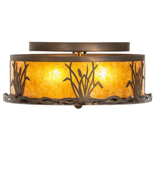 16" Wide Reeds & Cattails Flushmount - Image 5