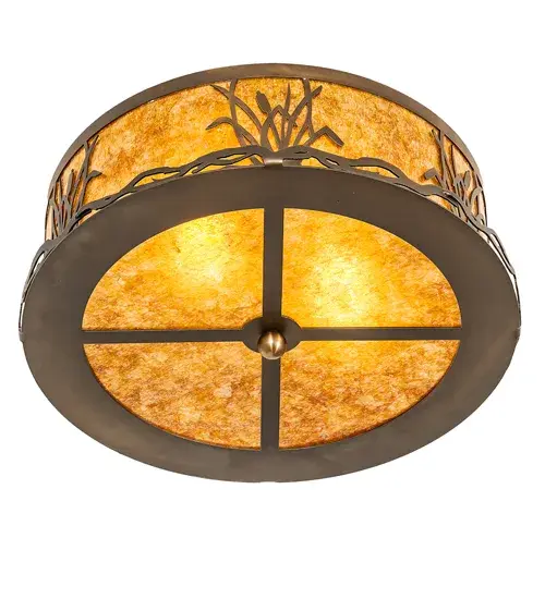 16" Wide Reeds & Cattails Flushmount - Image 6