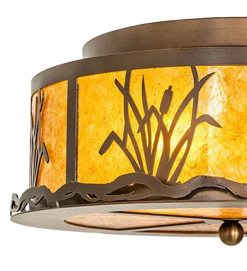 16" Wide Reeds & Cattails Flushmount - Image 7