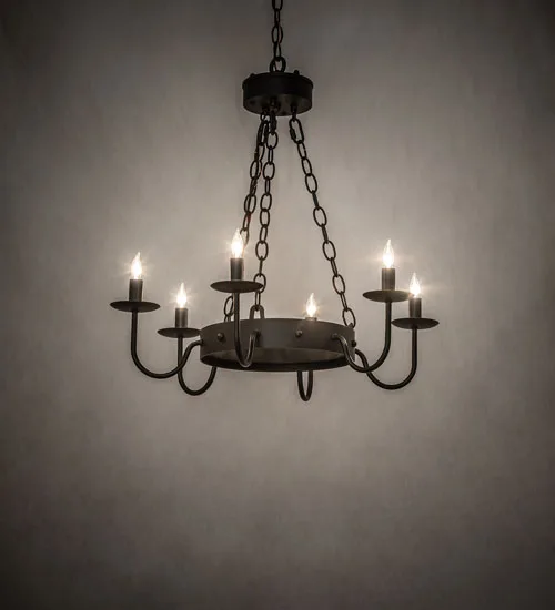 Edinburgh Six Light Chandelier in Solar Black