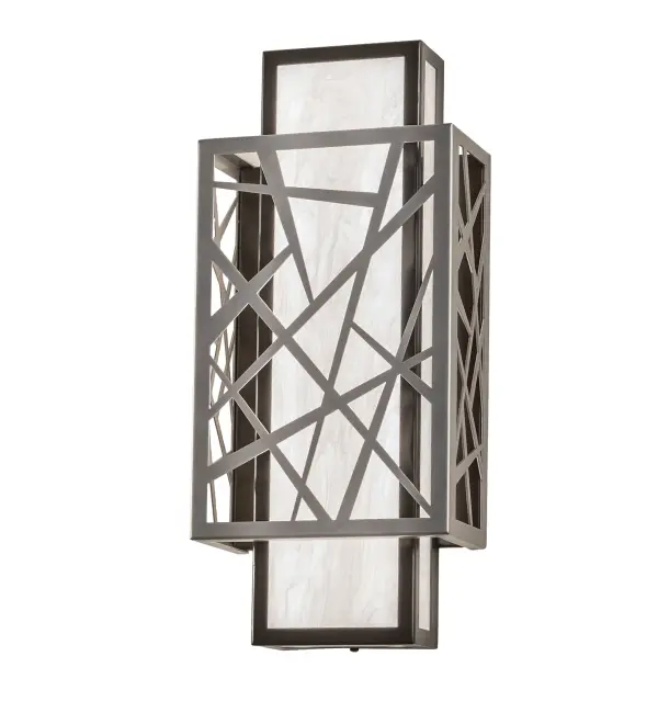 Quadrato Rich Umador features an abstract designed frame in a Nickel finish to stand out in nearly any room setting. This striking, ADA Compliant wall sconce offers a Frosted Whitestone Idalight diffuser enhanced with a Timeless Bronze finished backplate. The Quadrato Rich Umador Wall Sconce is included in our American-made, American-designed, handcrafted Abstract Lighting Collection. Manufactured in Yorkville, New York. UL and cUL listed for dry and damp locations. Collection: Quadrato Finish: Nickel & Timeless Bronze Glass: Whitestone Idalight Width: 8.00" Height: 18.00" Length: 4.00" Weight: 6.50 lb Extension from Wall: 4.00" Maximum Wattage: 12.00 W Bulb Type: STRIP Bulb Base: INTEGRAL Light Source: LED Color Temperature: 3000 K Material: Steel Country of Origin: USA Safety Rating: Damp LED