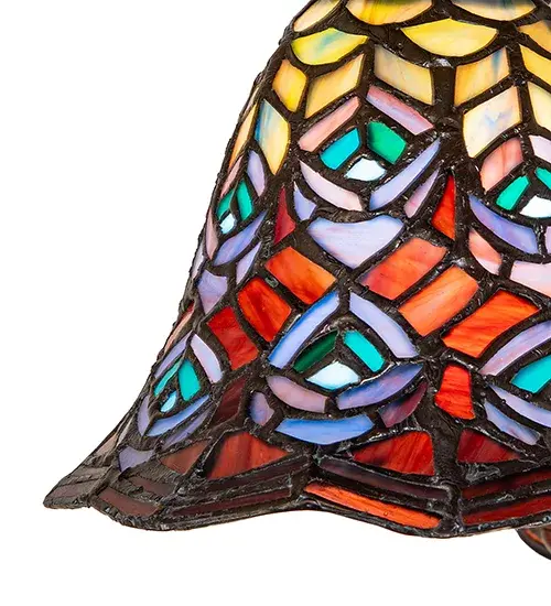 8" Wide Tiffany Peacock Feather Wall Sconce - Image 9