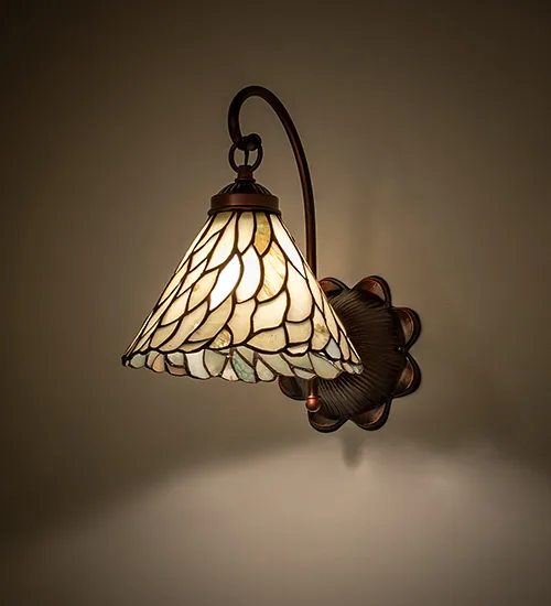 8" Wide Willow Jadestone Wall Sconce