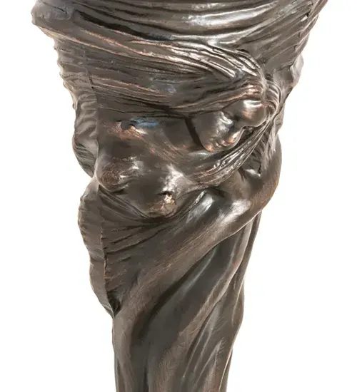 16" High Tiffany Peacock Feather Mini Lamp - Image 9